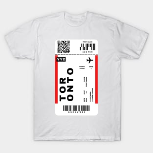 Toronto Boarding Pass Canada Destination Ticket T-Shirt